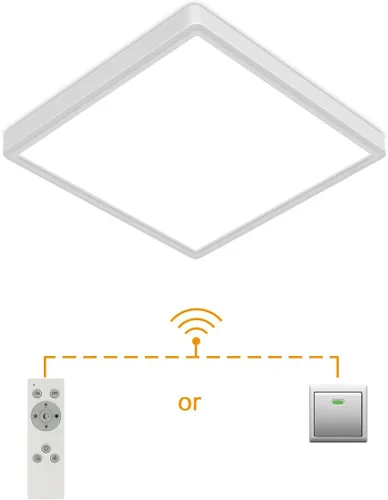 Vista 8 de Lámpara de techo LED regulable de 12 pulgadas con control remoto, brillo CCT completo de 24 W, luz de techo LED cuadrada ajustable, accesorio