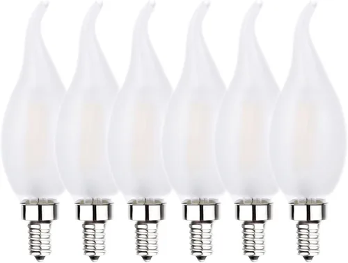 Vista 9 de Sunaiony Bombillas LED para candelabros equivalentes a 25 vatios, bombilla LED B11 de 2 W, base E12 blanca cálida de 2700 K, bombillas Edison