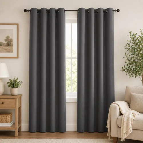 Vista 35 de Aquazolax Cortinas opacas de 45 pulgadas de largo, juego de 2 paneles para guardería, cortinas de tratamiento de ventanas con aislamiento térmico