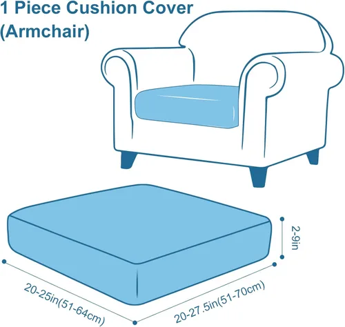 Vista 6 de Smiry Fundas de cojín de sofá estampadas, fundas elásticas suaves para sofá, fundas de sofá lavables antideslizantes, protector de muebles para Beige