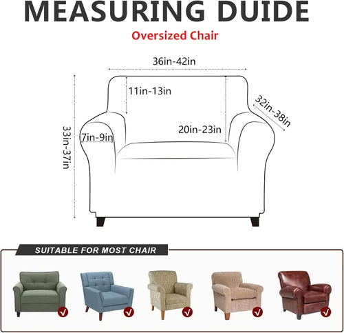 Vista 2 de molasofa Funda de sofá individual para decoración del hogar, funda de sillón de elastano súper suave, similar al cuero, lavable, antideslizante, 1