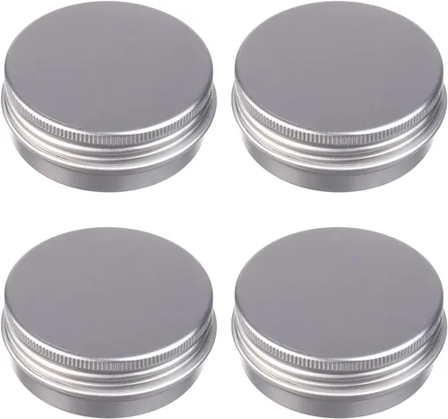 Vista 15 de Othmro Latas redondas de metal de 8.3 onzas, latas de aluminio, contenedores recargables de 8.5 fl oz, botellas de lata con tapa de tornillo