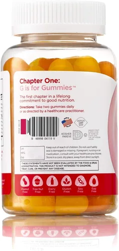 Vista 3 de Chapter One - Gomitas Omega, gran sabor para niños, certificadas Kosher (120 gomitas saborizadas)