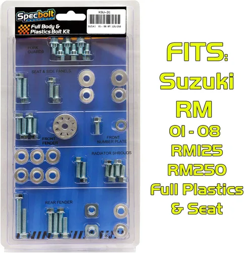 Vista 2 de Specbolt Fasteners Kit de pernos Suzuki de cuerpo completo y plásticos: RM 125/250 (2001-2008) #31
