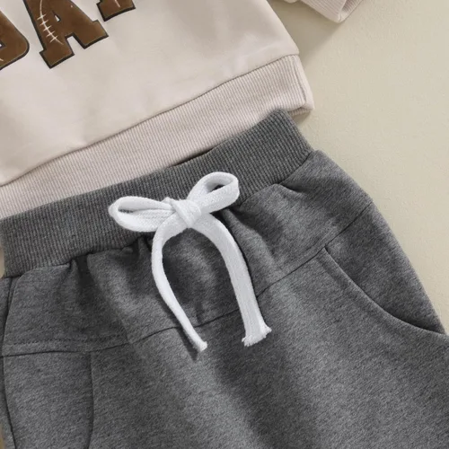 Vista 6 de LXXIASHI Conjunto de sudadera de fútbol para recién nacido, sudadera de fútbol para bebés, niños y niñas, conjunto de pantalones deportivos