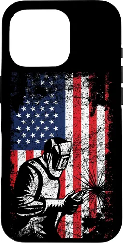 Vista 20 de Welder Gifts - Funda de soldadura patriótica con bandera estadounidense para iPhone 17