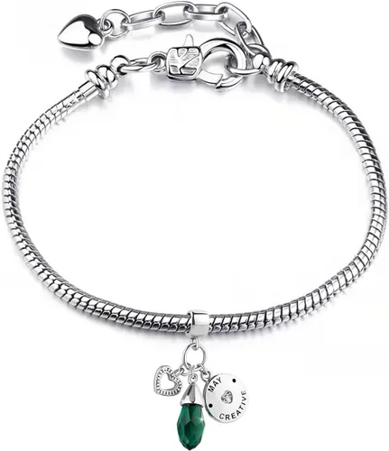 Vista 5 de Brillante dije de cumpleaños con piedra natal de enero a diciembre de 12 meses, compatible con pulseras y collares Pandora