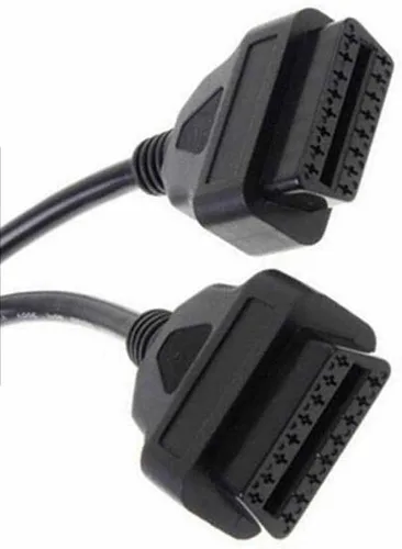 Vista 3 de Cable divisor OBD2 macho a 1 hembra Splitter Extension 16 Pin PVC Cable 30CM