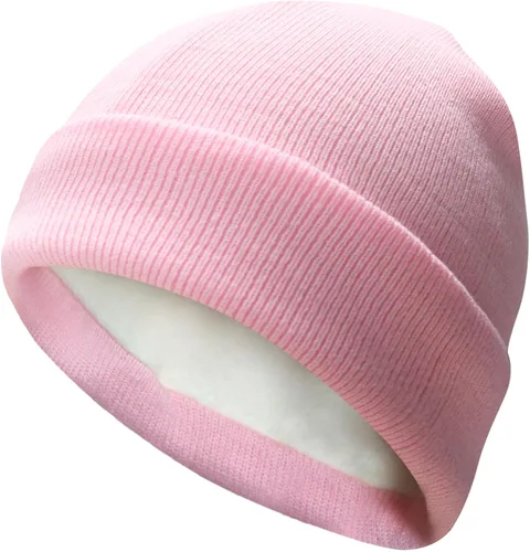 Vista 11 de PFFY Beanie for Men Women Unisex Knit Cuffed Plain Winter Thick Lined Beanies Hats
