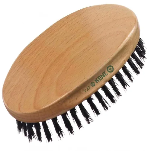 Vista 10 de Kent PF22 - Cepillo militar ovalado negro - Mezcla de cerdas de jabalí y nailon para el aseo de los hombres, ondas 360 y cuidado facial. Fabricado