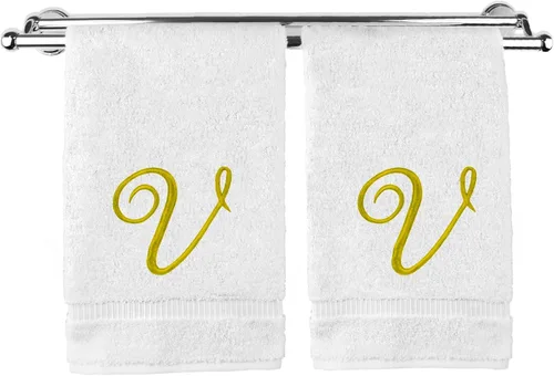 Vista 130 de Toalla de mano con monograma, regalo personalizado, 16 x 30 pulgadas, extra absorbente, 100% algodón turco, acabado de rizo suave, para baño, cocina