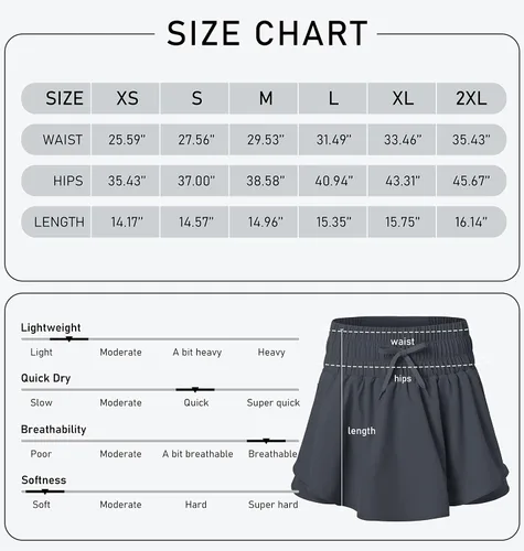 Vista 7 de MoFiz Pantalones cortos deportivos 2 en 1 para mujer, de secado rápido, cintura alta, casual, verano, entrenamiento, gimnasio, faldas con bolsillos
