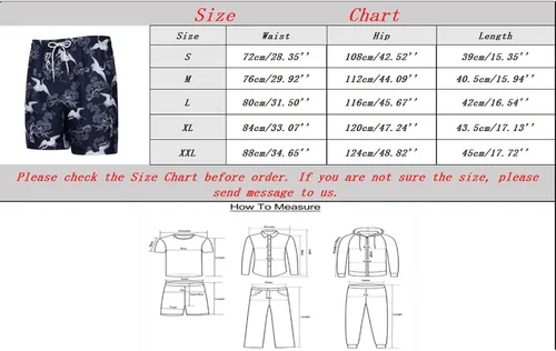 Vista 3 de Cathalem Mens Beach Shorts,Men's Swim Trunks Swimming Shorts Quick Dry Bathing Suit Elastic Waist with Mesh Lining