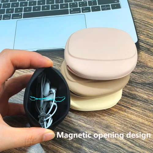 Vista 3 de Organizador de auriculares de silicona - Estuche de almacenamiento de cable de datos - Mini caja de almacenamiento magnética - Bolsa