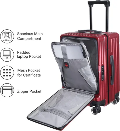 Vista 3 de S Unite Star 20 Inch Carry On Luggage with Front Laptop Pocket, Lightweight Hardshell ABS+PC+Aluminum Frame Suitcase with TSA Lock, 360 Spinner