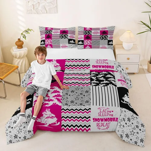 Vista 66 de Erosebridal Softball Comforter Set Patchwork Buffalo Plaid Twin Bedding Sets for Girls Kids Teens Child Galaxy Stars Ball Game Baseball Comforter