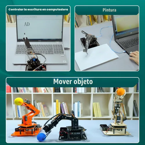 Vista 3 de Kit de Brazo Robótico Adeept de 5DOF Compatible con Arduino IDE, Brazo Robótico Programable DIY Codificación STEM Educativo de 5 Ejes, Kit Inicial