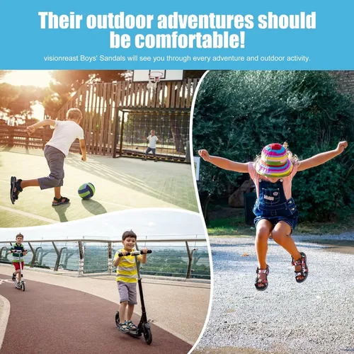 Vista 6 de visionreast Boys Sandals Camouflage Print Kids Fashion Sport Sandals Outdoor Sandal Athletic Casual Sandals Beach Shoes
