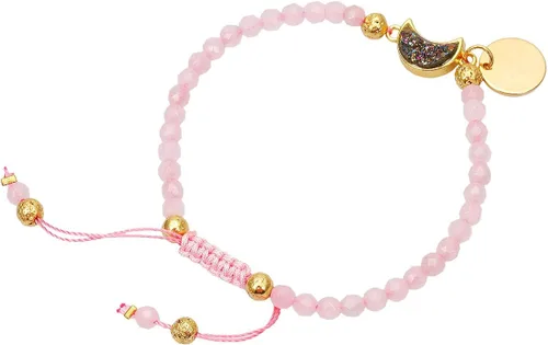 Vista 3 de TUMBEELLUWA Pulseras de cuentas de piedra facetada de 0.157in, pulsera de cristal curativo en forma de media luna, joyería hecha a mano para mujer