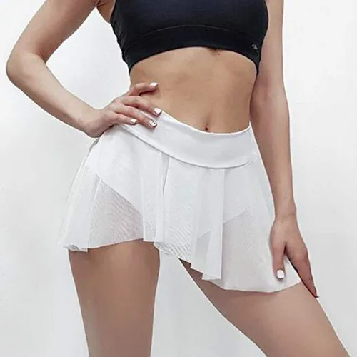 Vista 2 de Faldas fluidas para mujer, pantalones cortos de golf, gimnasio, atletismo, entrenamiento, correr, tenis, patinadora, linda falda pantalón de cintura