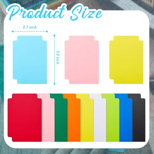 Vista 2 de 100 separadores de tarjetas intercambiables, separadores de tarjetas de plástico, separador multicolor esmerilado con pestañas, vertical estándar