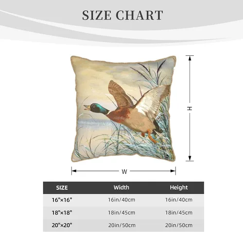 Vista 4 de Fundas de almohada de terciopelo de lujo con estampado doble de pato mallard con ribete dorado de 18 x 18 pulgadas, fundas de almohada decorativas
