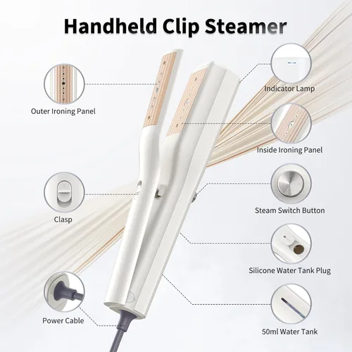 Vista 6 de Vaporizador de plancha para ropa, mini plancha, vaporizador portátil de mano para ropa, plancha de vapor 3 en 1, planchado húmedo y seco