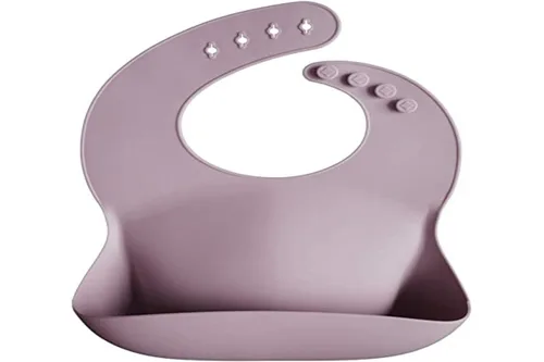 Vista 146 de Mushie - Babero de silicona para bebé, ajustable y resistente al agua (abejas) De 4 a 24 meses, lavable a máquina, correa ajustable