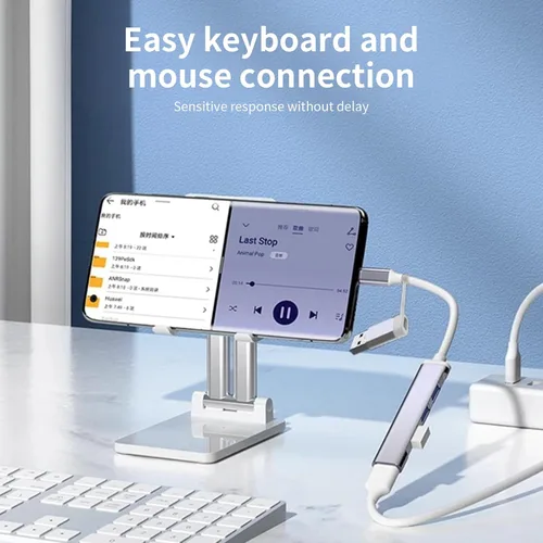 Vista 3 de Hub USB 3.0, concentrador USB de 4 puertos USB Splitter USB expansor para laptop, unidad flash, disco duro, consola, impresora, cámara, teclado