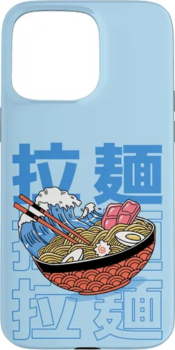 Vista 31 de The Great Ramen Off Kanagawa - Carcasa para iPhone 16, diseño tradicional japonés