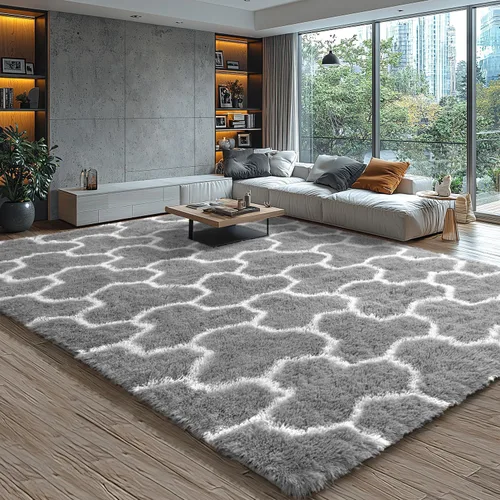 Vista 115 de EVOIONOS Alfombra Redonda Negra para Dormitorio, 4x4 Pies Alfombra de Área Circular Suave y Esponjosa para Sala de Estar, Alfombra Circular de Felpa