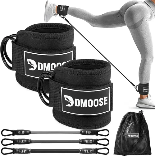 Vista 18 de DMoose Ankle Strap for Cable Machine - One Size Fit with Premium Padding, Workout Kickback Ankle Cuffs, Ankle Bands for Working Out, Booty Workouts