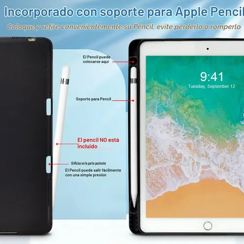 Vista 5 de Zonefoker Fundas para iPad de 6ª generación 2018/2017, iPad Air 2 2014, iPad Air 2013, iPad Pro 9.7 pulgadas 2016 con soporte para lápices, funda