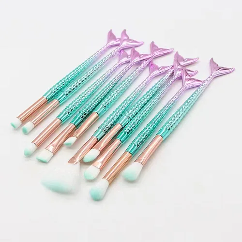Vista 2 de SQULIGT Pinceles de maquillaje para niñas, juego de 10 piezas de pinceles de maquillaje de princesa, base, cejas, delineador de ojos, rubor