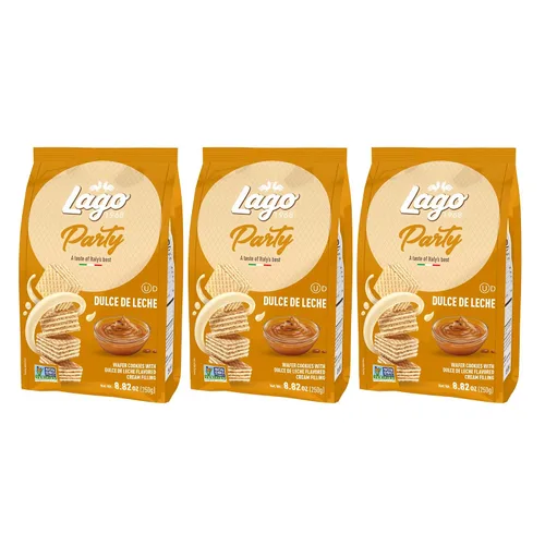 Vista 28 de Gastone Lago Party Wafers, capuchino, 8.82 onzas, galletas italianas de oblea con relleno de crema con sabor a capuchino, verificado sin OMG