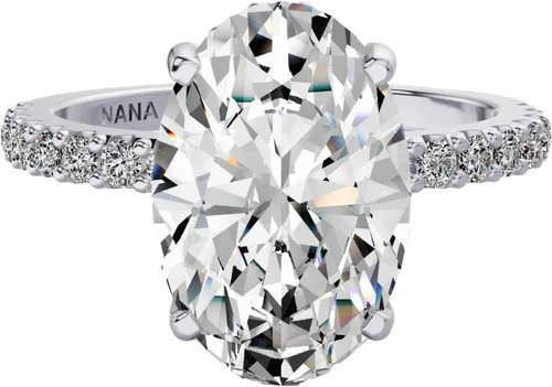 Vista 15 de NANA Jewels Anillos de plata de ley chapados en platino de 1.5-3 quilates con circonita cúbica ovalada y corte princesa Asscher Oro macizo de 10