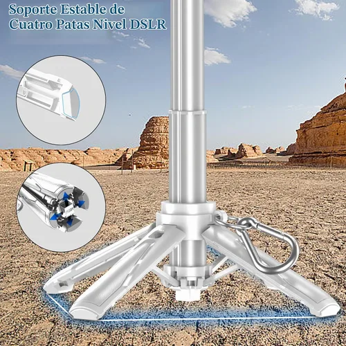 Vista 7 de Mini soporte de trípode para selfie stick con control remoto Bluetooth Blanco
