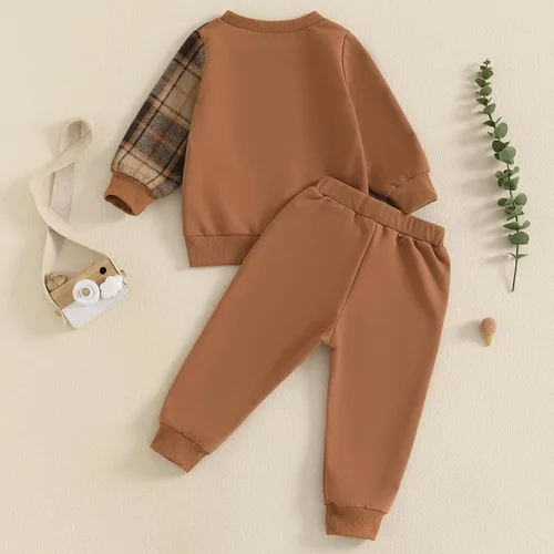 Vista 70 de Conjunto de sudadera de manga larga con cuello redondo y pantalones deportivos para bebés, ropa de invierno para bebé