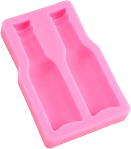 Vista 4 de Molde de silicona para botella de cerveza, molde de chocolate de fondant, para decoración de tartas, decoración de cupcakes, pasta de goma