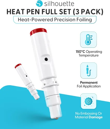 Vista 2 de Silhouette Heat Pen Set para Cameo 5, Curio 2 y Portrait 4 Cordless Heat Foil Pen with 1mm & 2.5mm Tips for Clean, Permanent Foil Designs