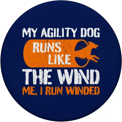 Vista 3 de Dog Agility Handler - My Dog Runs - Funny Dog Agility PopSockets Adhesive PopGrip