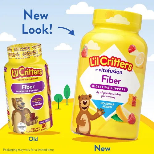 Vista 3 de Lil Critters Gomitas de fibra para niños para apoyo digestivo Sin azúcar