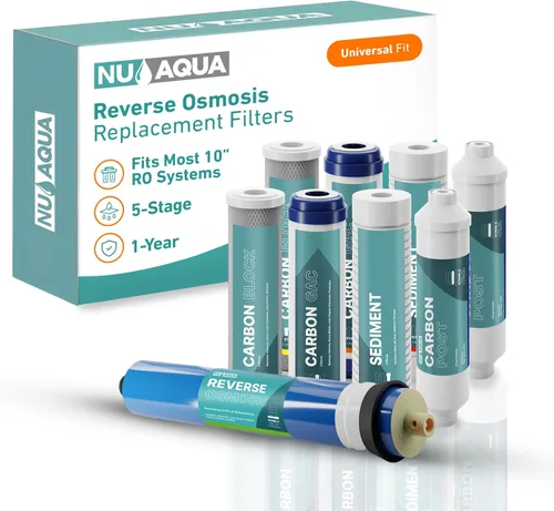 Vista 14 de NU Aqua Sistema de Filtro de Agua Potable de Ósmosis Inversa Set de Reemplazo - Kit de 4 Etapas de 1 Año para Debajo del Fregadero - Incluye Filtros