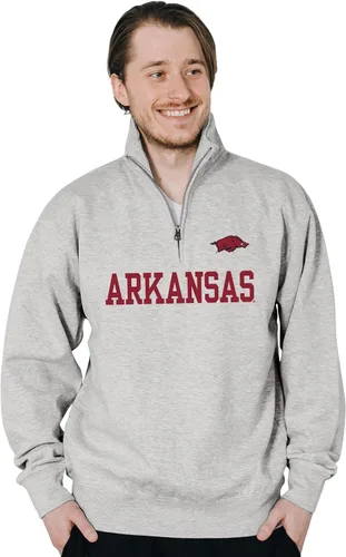 Vista 2 de Blue 84 NCAA mens Quarter Zip Sweatshirt Grey