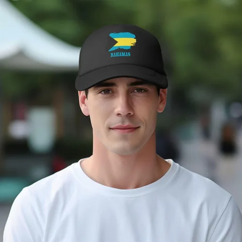 Vista 7 de Gorra de béisbol de malla para adultos con alas bandera de Cuba, sombreros ajustables personalizados para hombres y mujeres