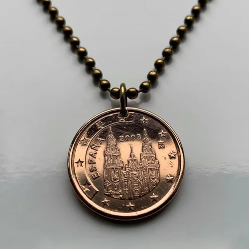 Vista 2 de 1999 España Colgante Moneda de 5 Ct Camino de Santiago Catedral Compostela Galicia Camino de Santiago Apóstol Orense Ferrol Cristianismo Praza do