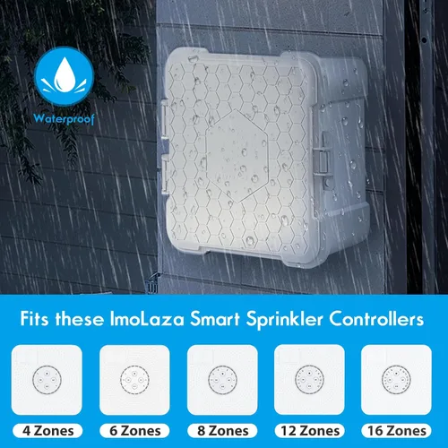 Vista 2 de Caja de Controlador de Riego Impermeable Imolaza, Recinto Exterior a Prueba de Clima para Controladores de Riego Imolaza, Compatible con 4 Zonas, 6