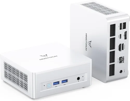 Vista 27 de MINISFORUM Mini PC M1 Plus Intel Core i5-12600H (12C/16T, hasta 4.5GHz), computadora de escritorio SSD DDR5 de 16 GB de 512 GB, salida triple