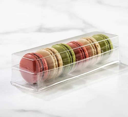Vista 10 de Pastry Chef's Boutique - Cajas de regalo pequeñas de plástico transparente para macarons franceses - Capacidad para 2 macarons - Tamaño de cavidad