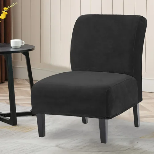 Vista 2 de UCCONO Fundas para sillas decorativas sin brazos, pantuflas de terciopelo grueso para sillas grandes de hotel, protector de muebles extraíble